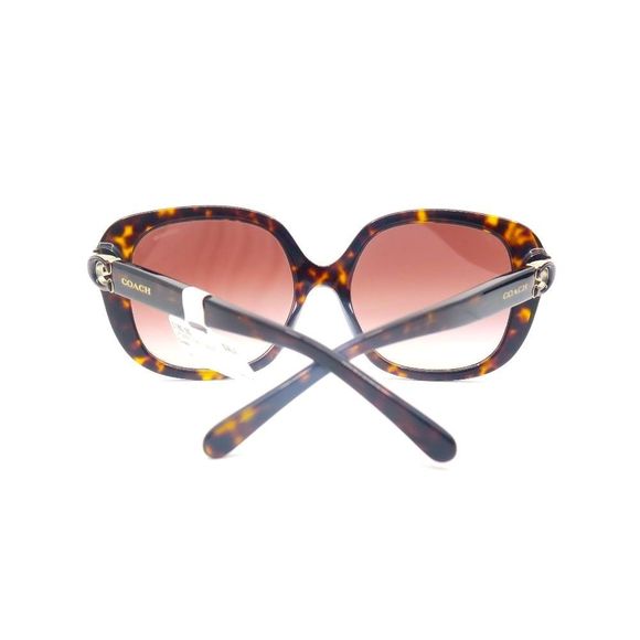 COACH HC8292 5120/13 New Dark Tortoise/Brown Gradient Women's Square Sunglasses - Picture 7 of 8